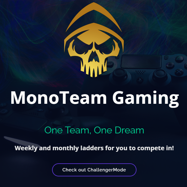 Screen shot of MonoTeam Gaming landing page